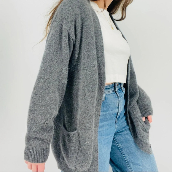 SOLD vintage lambswool angora rabbit hair blend button down cardigan sweater - Picture 3 of 5